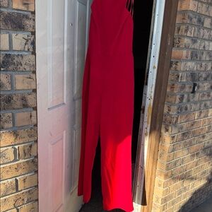 Crystal Sky Red Haltertop Jumpsuit